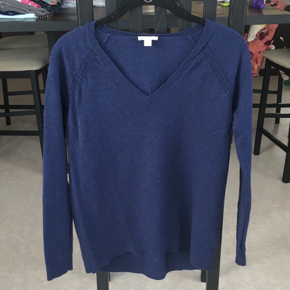 Gap navy merino blend V-neck sweater